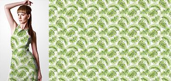 07002v Materiał ze wzorem zielone egzotyczne liście tropikalne